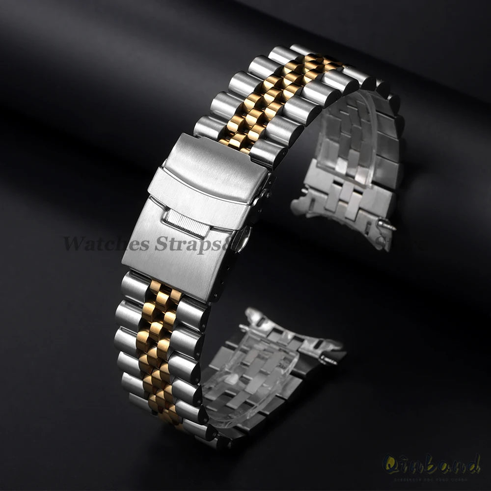 316L Stainless Steel Watch Band for Seiko for Jubilee Watch Curved End Strap 18/19/20/21/22/24/26mm Luxury Bracelets Accessories