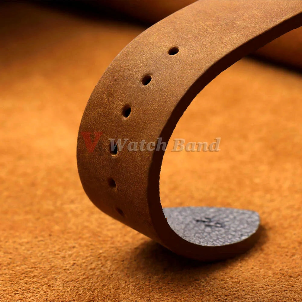 18/19/20/21/22/24mm Stitching Cowhide Strap for Omega for Wrist Bracelet for Seiko Vintage Leather Watch Band Butterfly Buckle