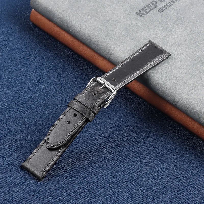 Genuine Cowhide Strap for Casio for Seiko for Omega  High Quality Crazy Horse Cowhide Watch Band for Rolex 18 22 22mm