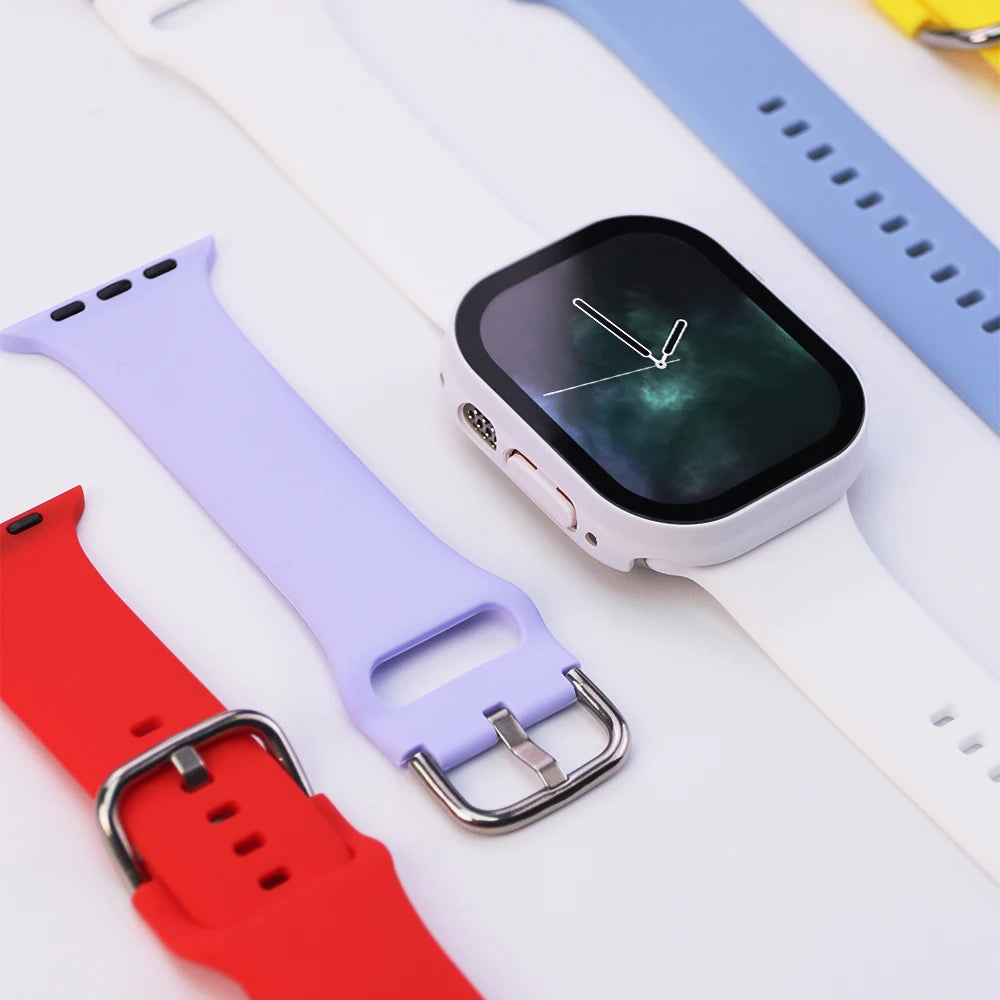 PC Cover Band For Apple Watch Series 10 42 46mm Ultra 49mm Strap Protector Case Smartwatch Accessory For Iwatch 9 8 41 44 45mm