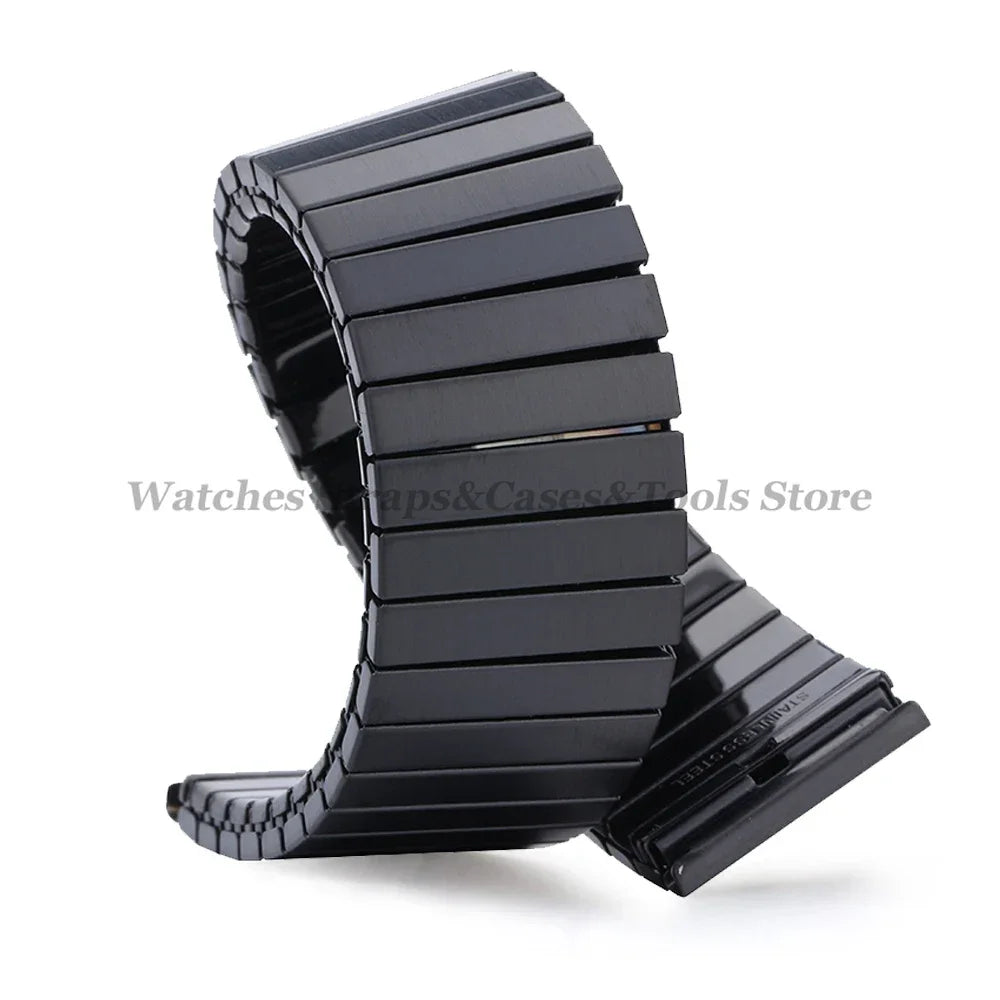 14mm 16mm 18mm 20mm 22mm Stainless Steel Elastic Stretch Strap Watch Band Metal Expansion Strap Wristband Accessories Bracelet