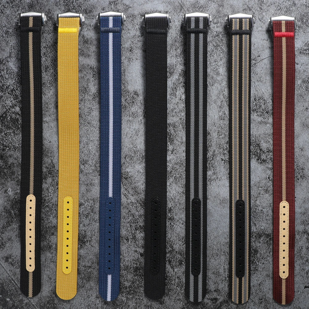 Folding Buckle Nylon Watch Band Canvas Watch Straps Bracelet Wristbelt 20mm 22mm Universal Sport Waterproof Watchband for Omega