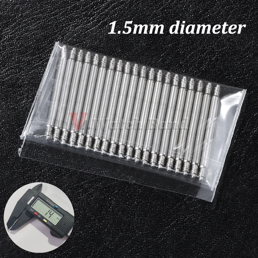 20pcs Dia 1.5mm 1.8mm Watch Band Spring Bars Links Pin 12 14 16mm 18mm 19mm 21mm 24mm 26mm Stainless 20mm 22mm  Watch Spring Bar