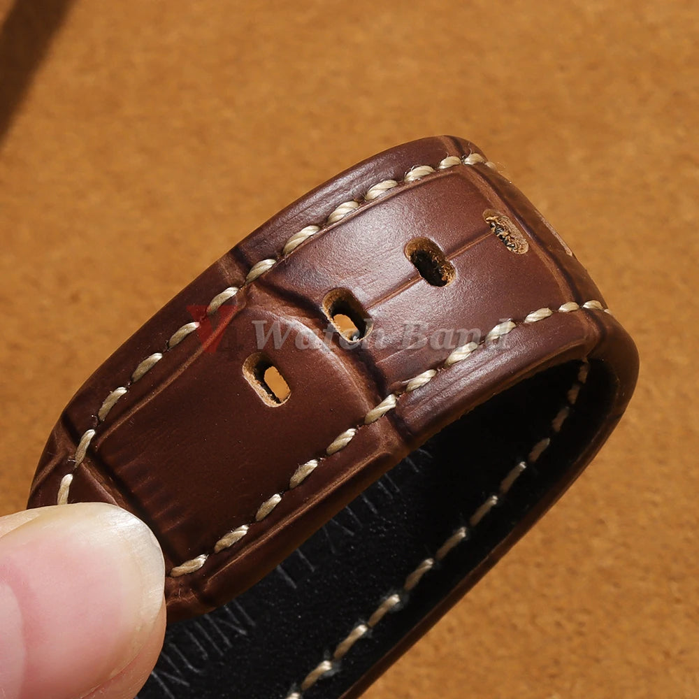 Genuine Leather Watch Band Bracelet 20mm 22mm 24mm 26mm for Panerai Cowhide Vintage Watchband for Samsung Galaxy Watch 3 4 Strap