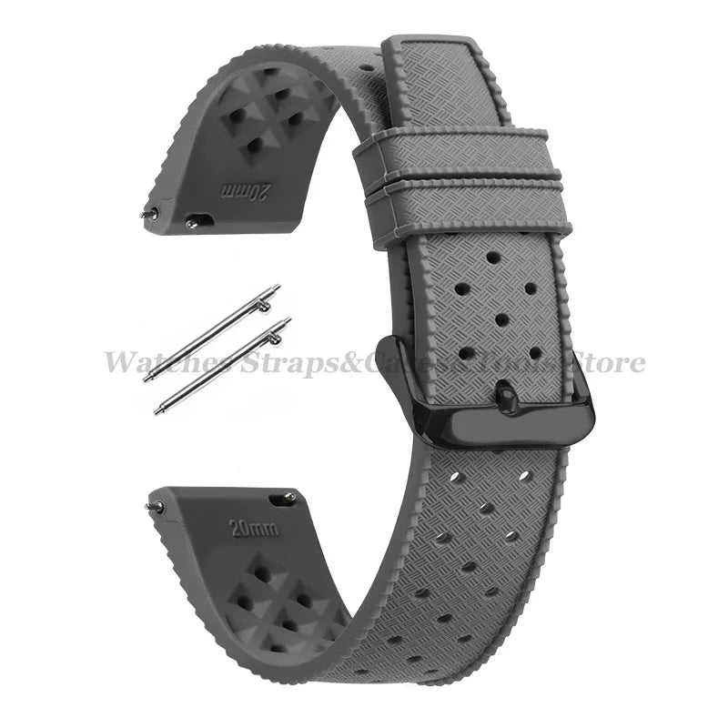 Tropic Silicone Watch Strap 18/20mm 22mm for Seiko for Fossil for Oris Wrist Band Quick Release Soft Rubber Bracelet Replacement