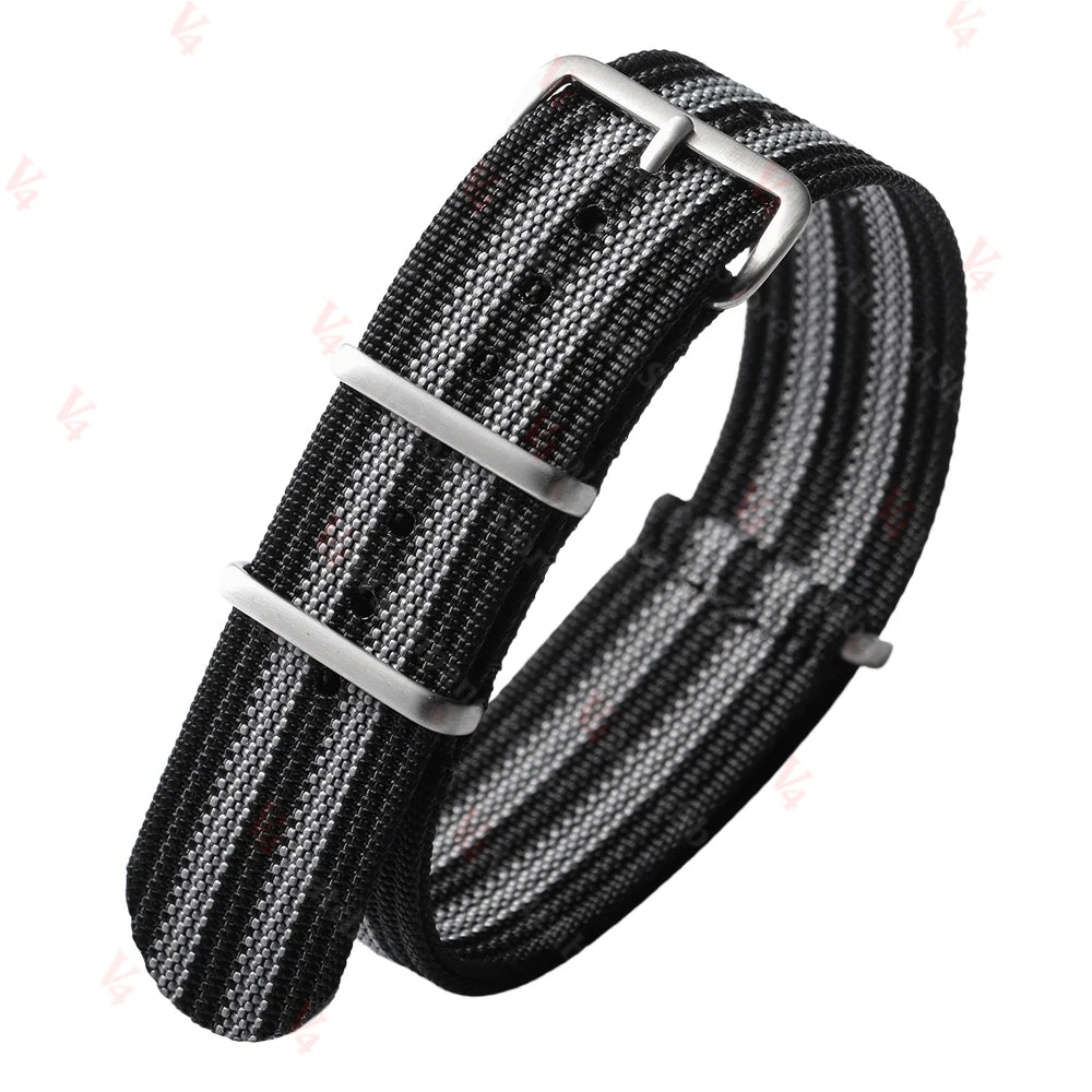 19mm 18mm 20mm 22mm Ribbed Nylon Watch Strap for Swatch for Omega for Rolex for Seiko for Moonswatch Army Military Watch Band