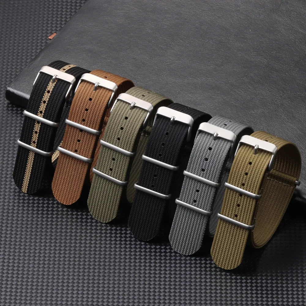 High Quality Ribbed Nylon Bands for Omega 20mm 22mm 18mm Strap for Seiko Military Casual Watchband Army Sport Bracelet Replace