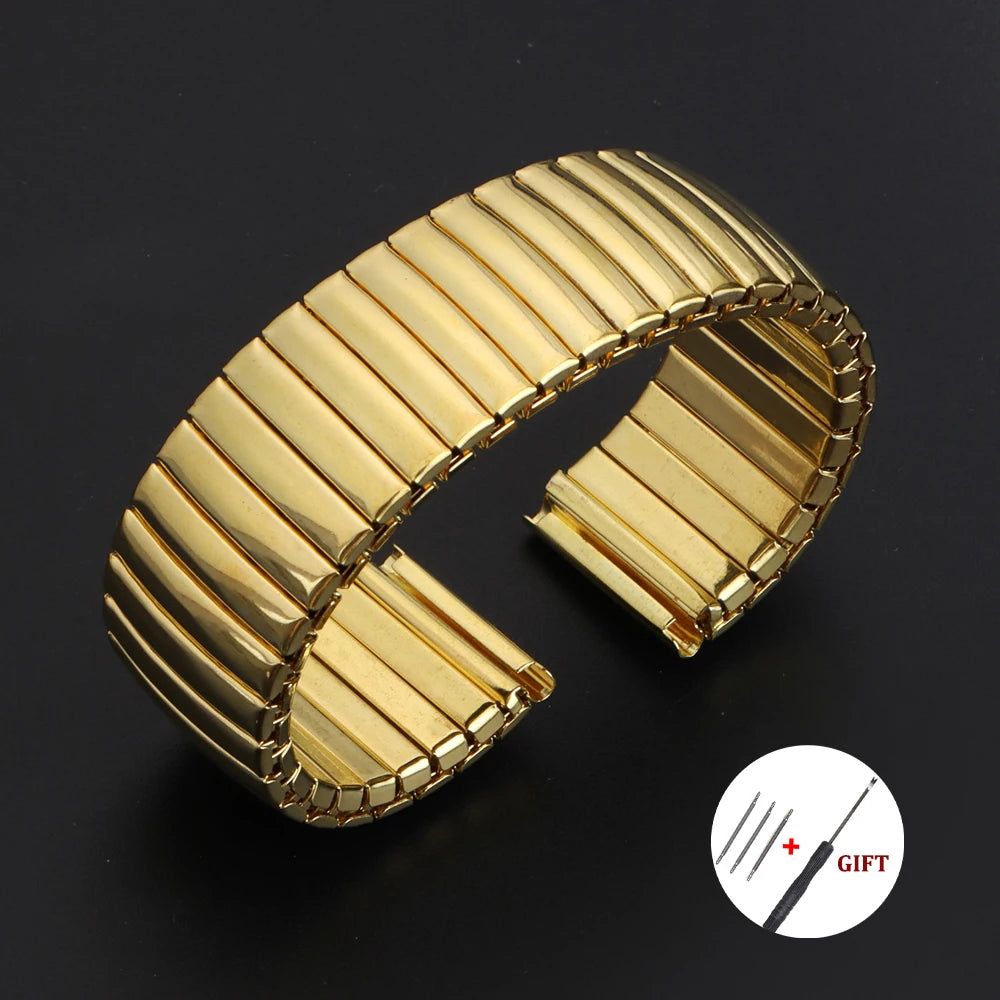 12/14/16/18/20/22mm Metal Expansion Bracelet for Xiaomi for Huawei for Samsung Galaxy Watch Band Stainless Steel Elastic Straps
