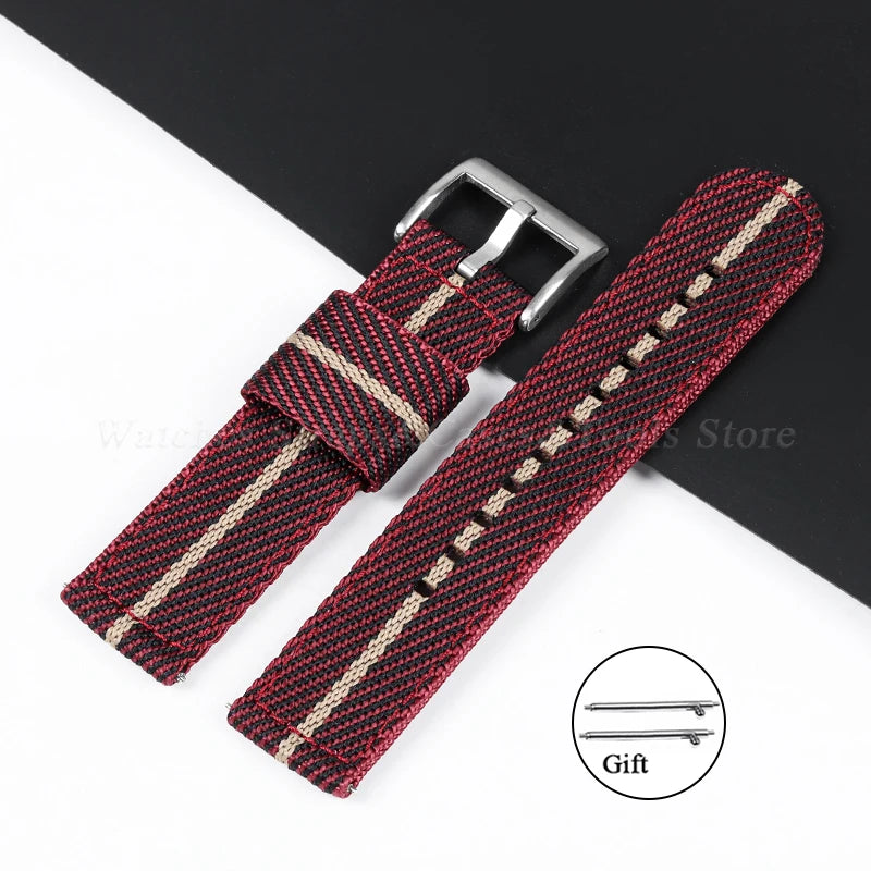 20mm 22mm Nylon Watch Strap Thicken Watchband Fabric for Military Wristband for Tudor for Seiko Canvas Replacement Watch Straps