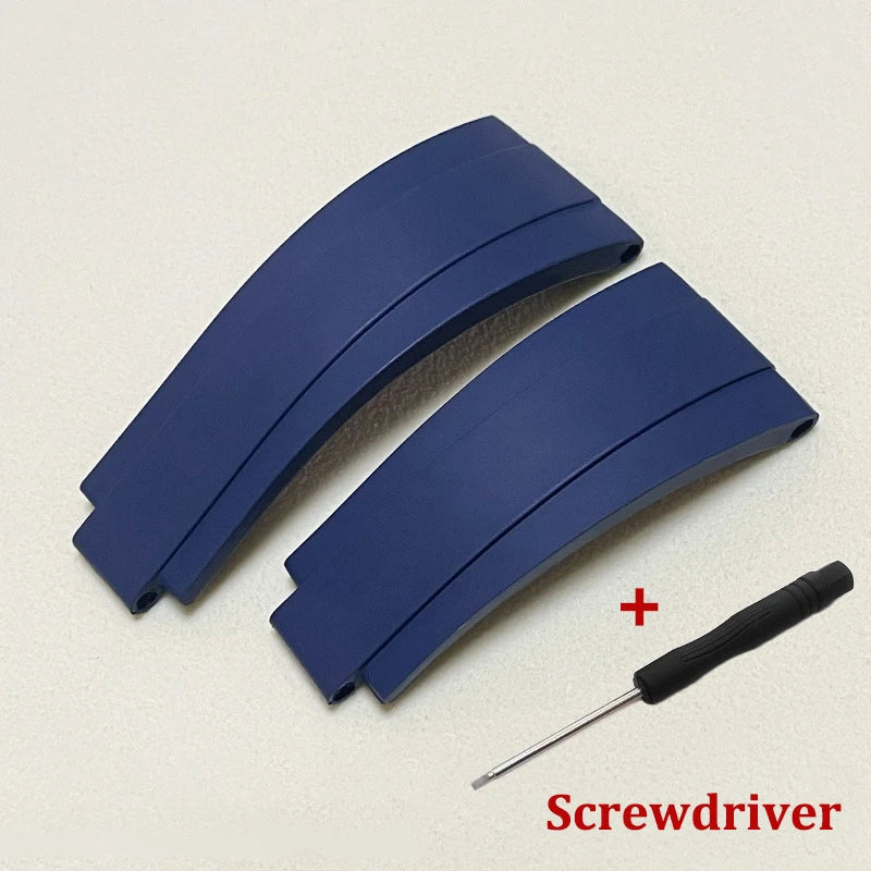 20mm Band for Rolex Watch Strap for Daytona Submariner DEEPSEA GMT Oyster Adjustable Rubber Silicone Bracelet with Screw Driver