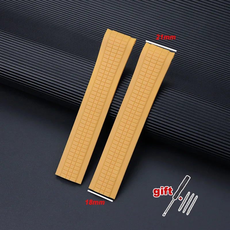 21mm Watch Strap for Patek Philippe Aquanaut Series 5164/5167 Waterproof Anti-Dust Rubber Watchband Silicone Bracelet