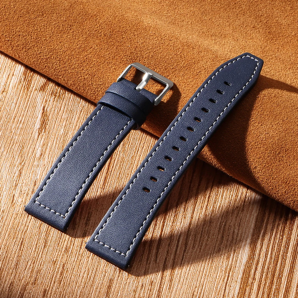 20mm 22mm Leather Strap for Samsung Galaxy Watch 7/6/5/4 40 44mm Gear Band Vintage Bracelet for Xiaomi Redmi Watch 3 Lite/Active