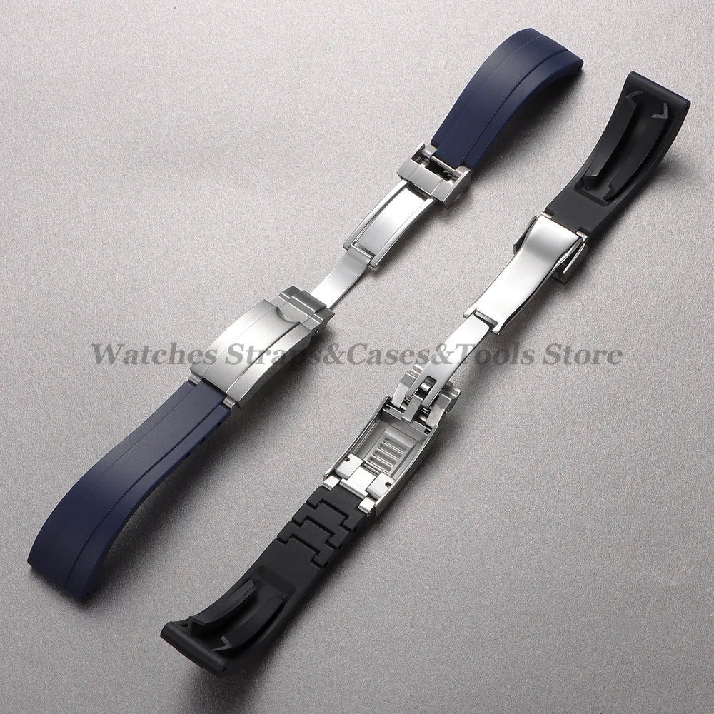 20mm Silicone Strap For Rolex for Daytona for Submariner Diving Bracelet for Oysterflex Soft Rubber Waterproof Men's Sports Band