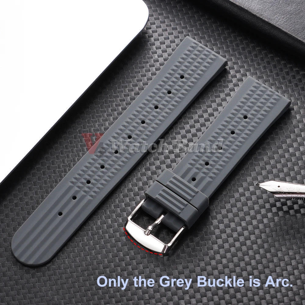 Premium Rubber Band for Seiko Watch Strap 20mm 22mm Flat-end Universal Silicone Rubber Bracelet Wrist Strap Soft for Smartwatch