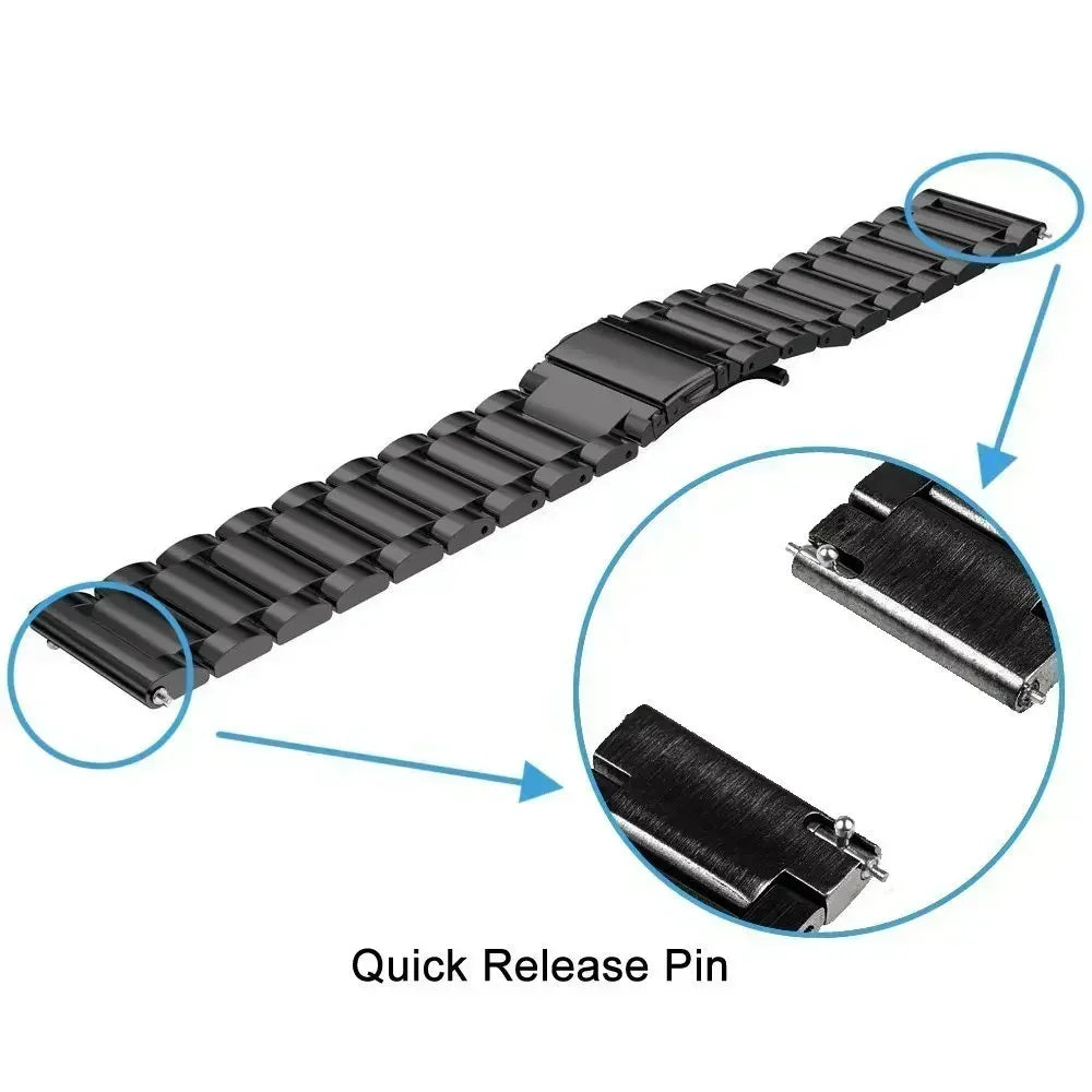 Stainless Steel watchband For Samsung Galaxy Watch3/4/5pro 45mm 40mm 44mm 46mm Bracelet For Amazfit Pace Stratos 3 2 2S GTR 47MM