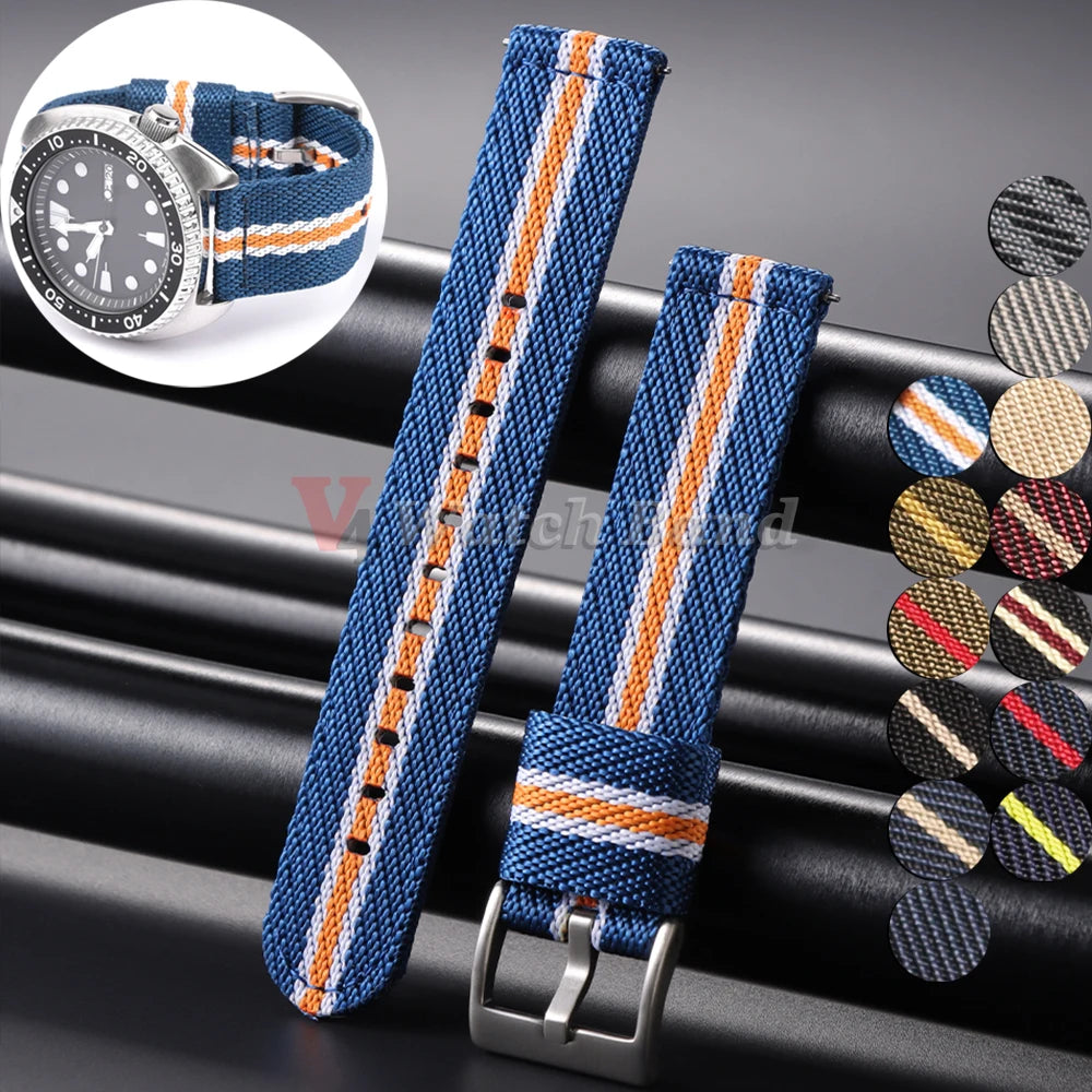 Nylon Strap 20m 22mm for Tudor for Omega Watch Band Woven Canvas Fabric Band for Seiko Men Military Sport Quick Release Bracelet