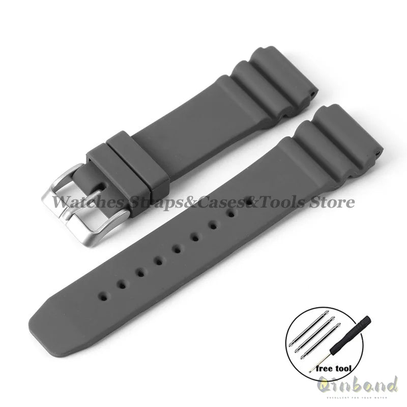 Soft Silicone Watch Band 22mm for Seiko for Rolex Waterproof Camouflage Rubber Watch Strap Bracelet Sport Watch Replacement Belt