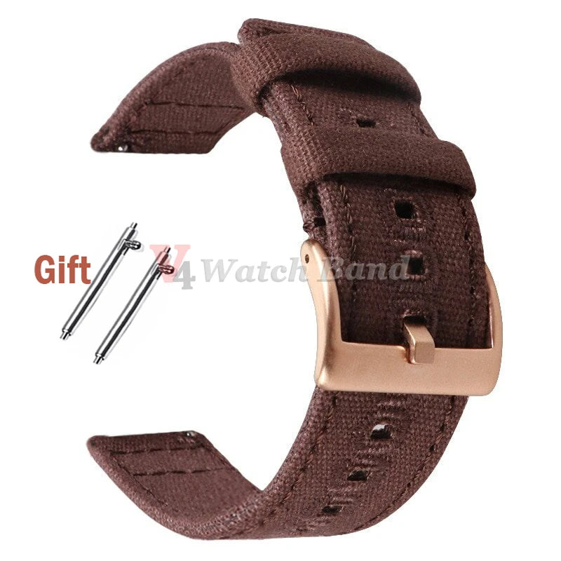 Quick Release Bracelet for Huawei Strap18mm 20mm 22mm Braided Canvas Watch Band for Samsung Galaxy 3/4 40mm 44mm Classic 46/42mm
