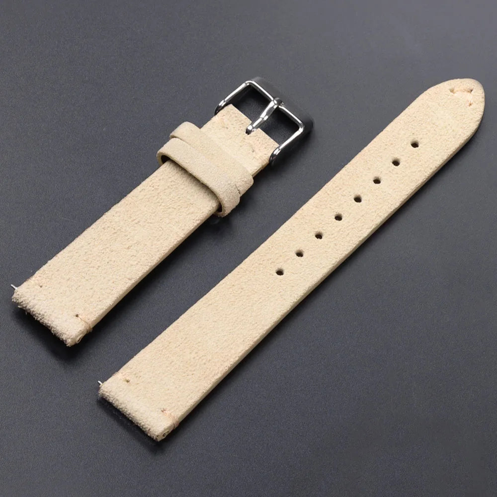 Quick Release Soft Suede Watch Strap for Seiko 18/20/22mm for Huawei Watch Gt3/Gt4 Bracelet 14/16mm Women Men Calfskin Wristband