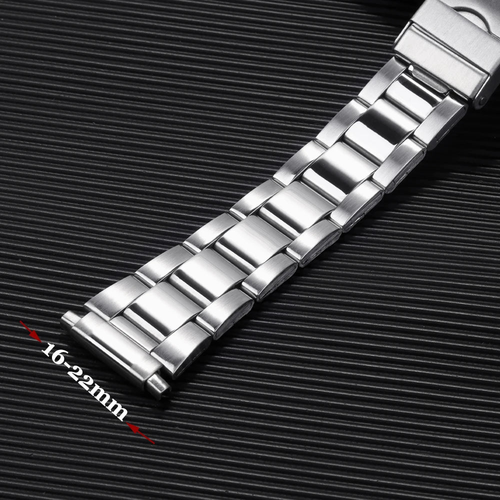 16-22mm Stainless Steel Strap for Seiko for Universal Smart Watch Band Women Men Watchbands Fashion Adjustable New Bracelet