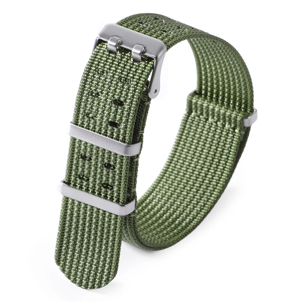 New Ribbed Nylon Watchband Canvas Watch Strap for Omega 20mm 22mm Military Watchband Accessories for Rolex Watch Band Bracelets