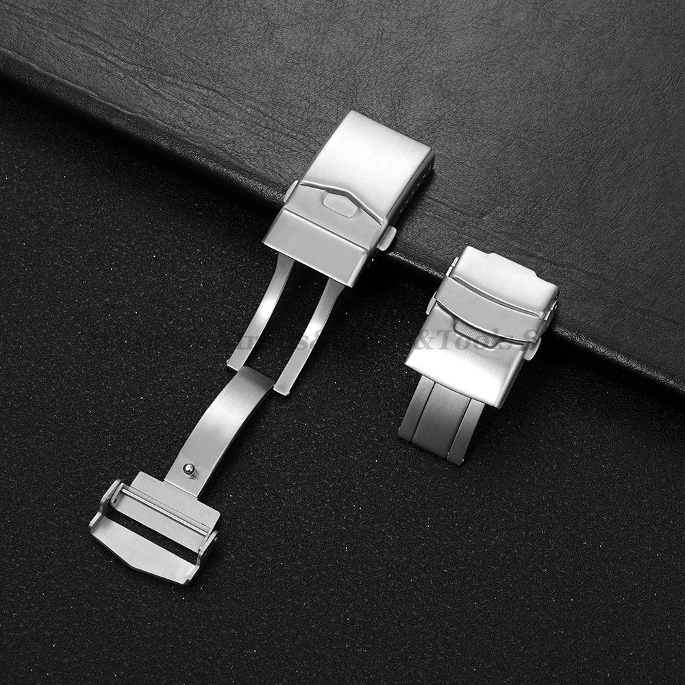 Stainless Steel Watchband Buckle for Seiko Watch Clasp 18mm/20mm/22mm/24mm Soild Button for Citizen Diver Clasp WatchAccessories