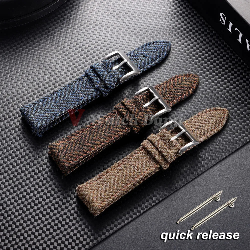 18mm 20mm 22mm High Quality Sailcloth Watch Strap Two-Sided Nylon Cowhide Watchband Quick Release Band Sport Wrist Belt for Men