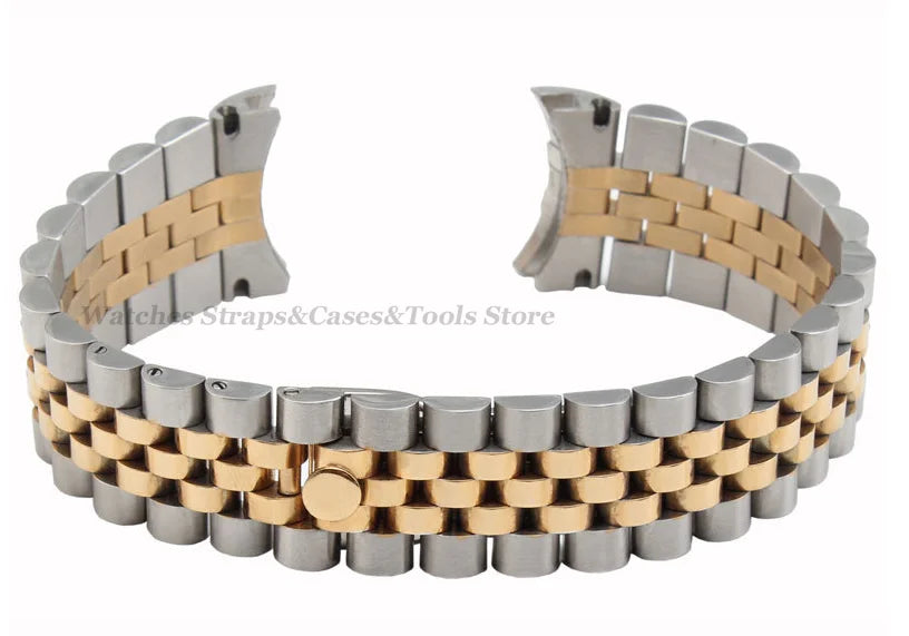 Solid Arc Stainless Steel Watchband for Jubilee Bracelet 13mm 17mm 20mm 21mm for Rolex Luxury Watch Strap Men Women Wristbands