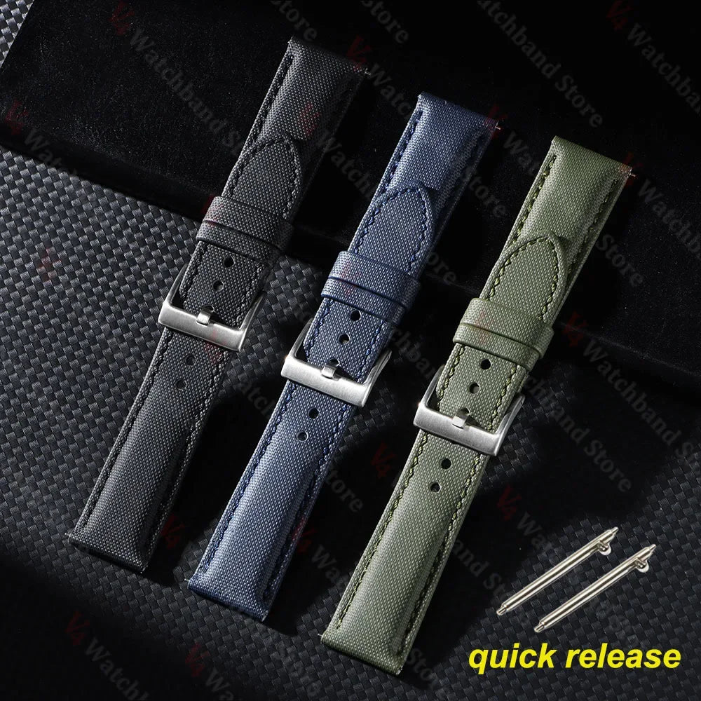 18mm 20mm 22mm Nylon Quick Release Waterproof Watch Bands Sailcloth Straps for Omega for Blancpain for Seiko Divers Men Women