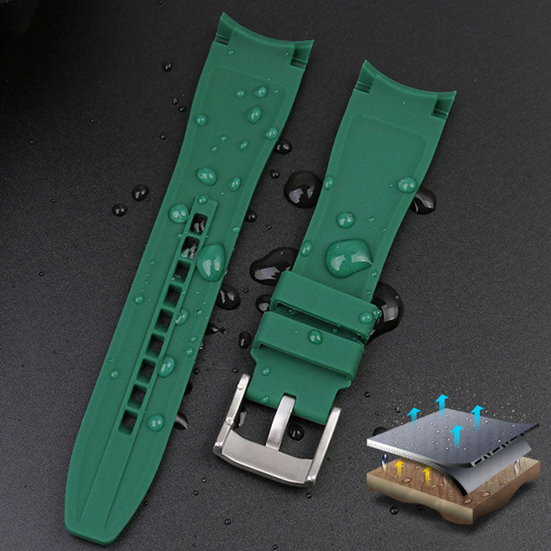 For Seiko ForCitizen Curved End Silicone Strap for Rolex Arc Rubber Watch Band for Swatch for Omega Joint Model Bracelet 20/22mm