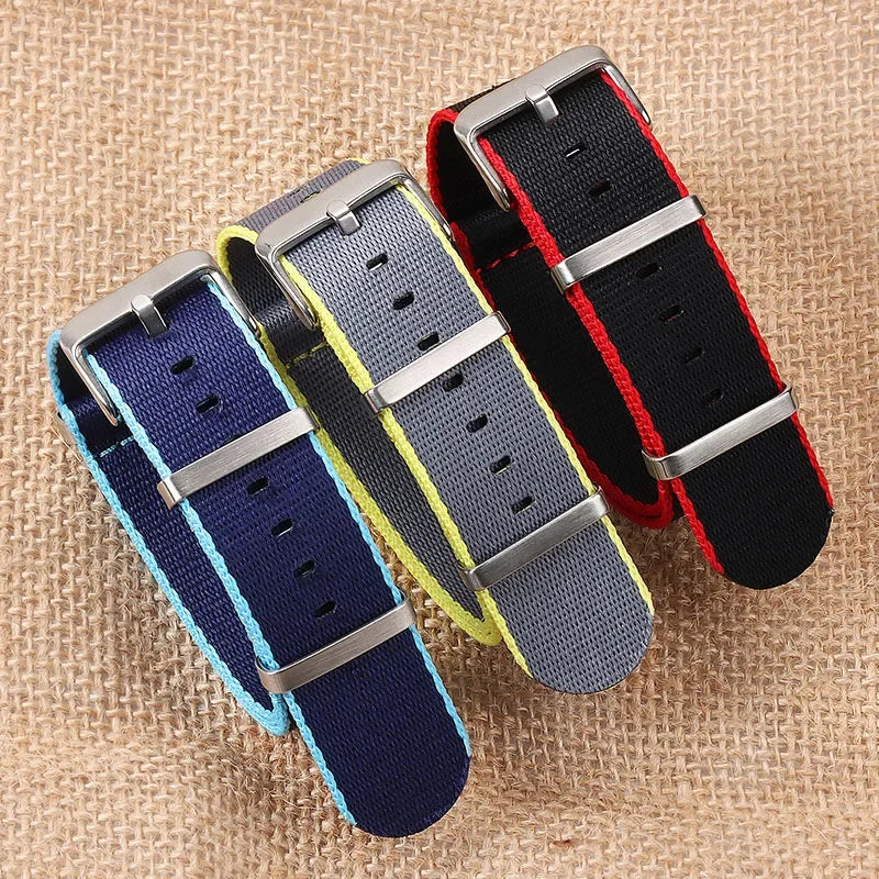 Nylon Strap for Omega Seamaster 007 20mm 22mm Soft Nylon Bracelet for Seiko Wristband Military Watchband for Samsung Watch 3/4/5