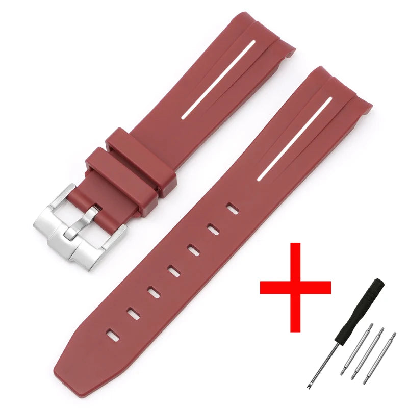 New 20mm for Moonswatch Rubber Watch Strap Curved End For Omega Joint Constellation Watchband Men Waterproof Sports Watch Band