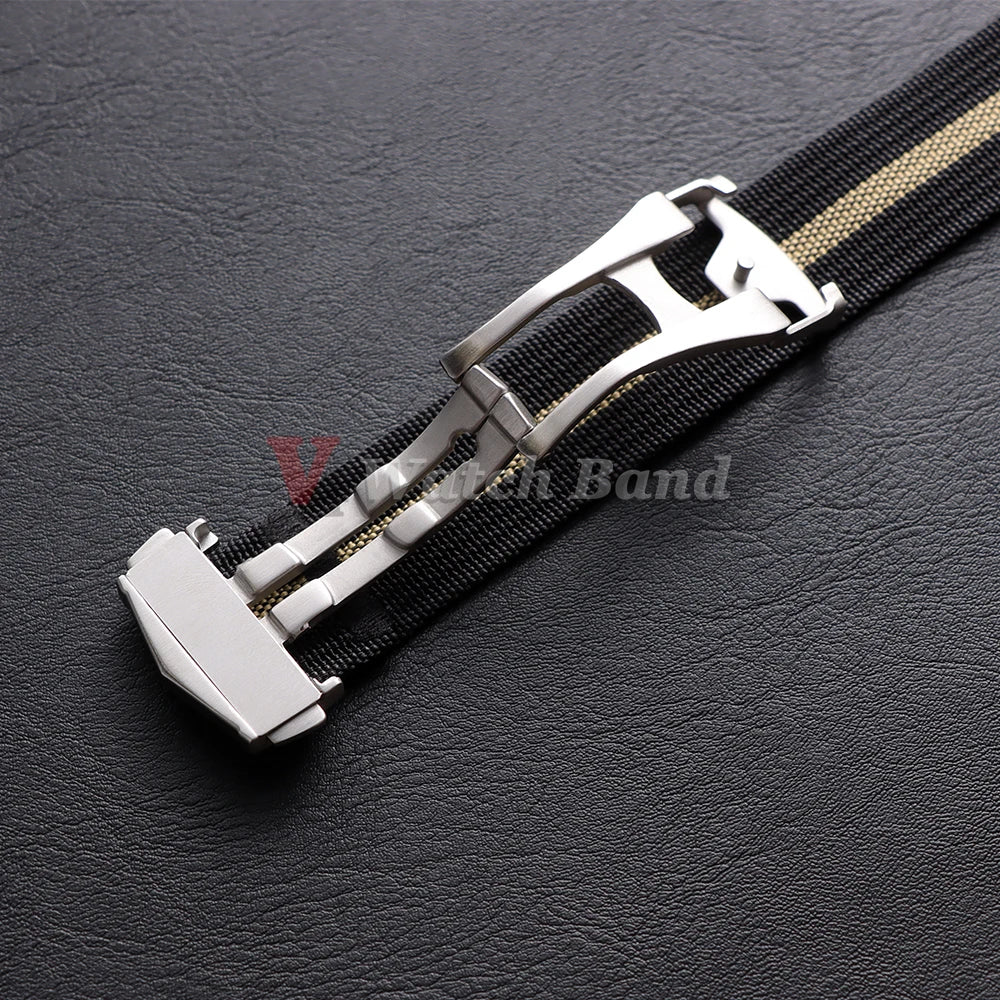 Canvas Nylon Watch Strap 20mm for Omega for Swatch for MoonSwatch for Seiko Men Women Sport Waterproof Folding Buckle Watchband