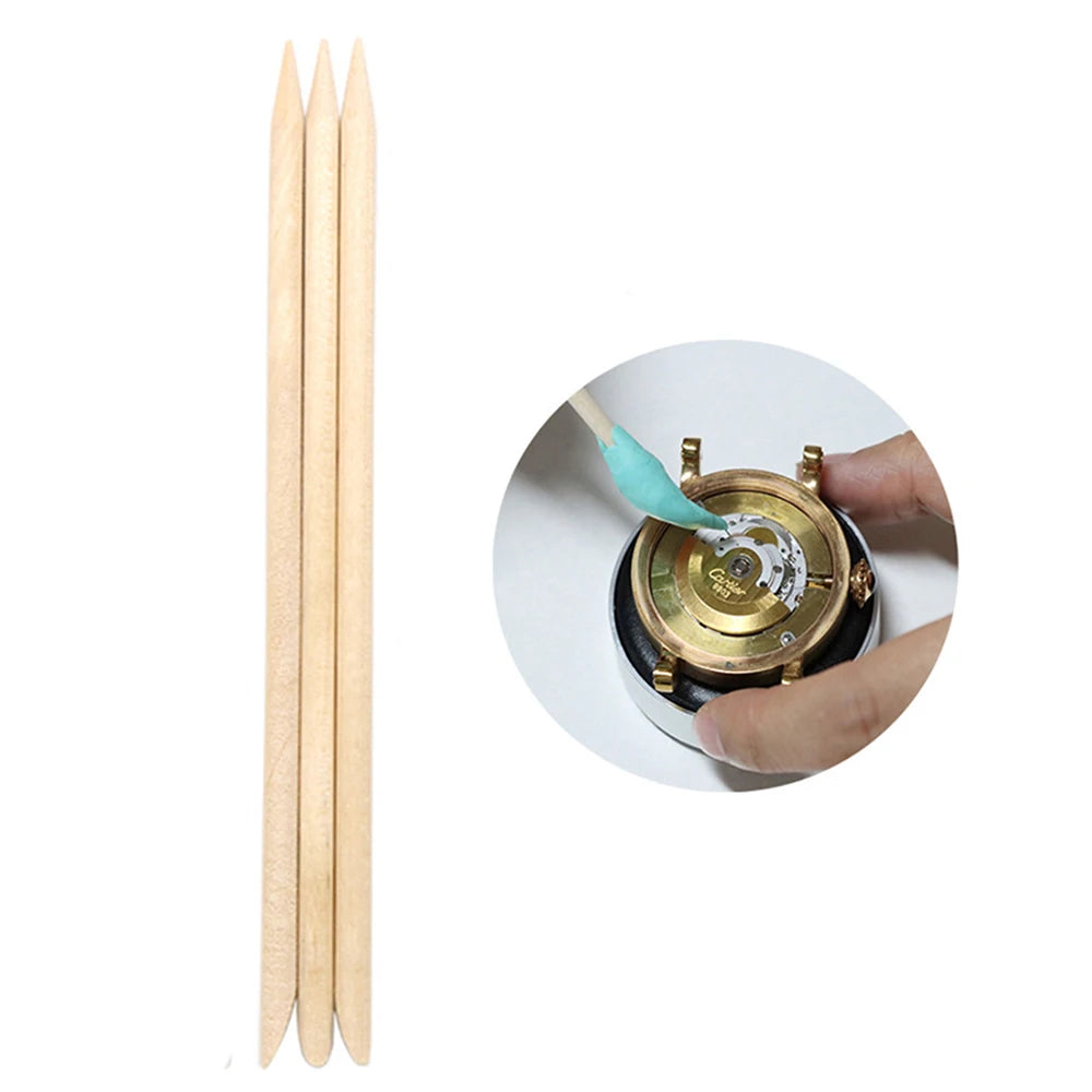 1set Watch Repair Solid Wood Cleaning Stick Mud Willow Wood Stick Suitable for Movement Repair Dial Cleaning Tool Wooden Strip