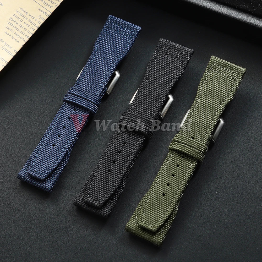 20mm 21mm 22mm Nylon Canvas Watch Strap for IWC Pilot Strap Men Sport Green Sailcloth Watch Straps Replacement Watch Bracelet