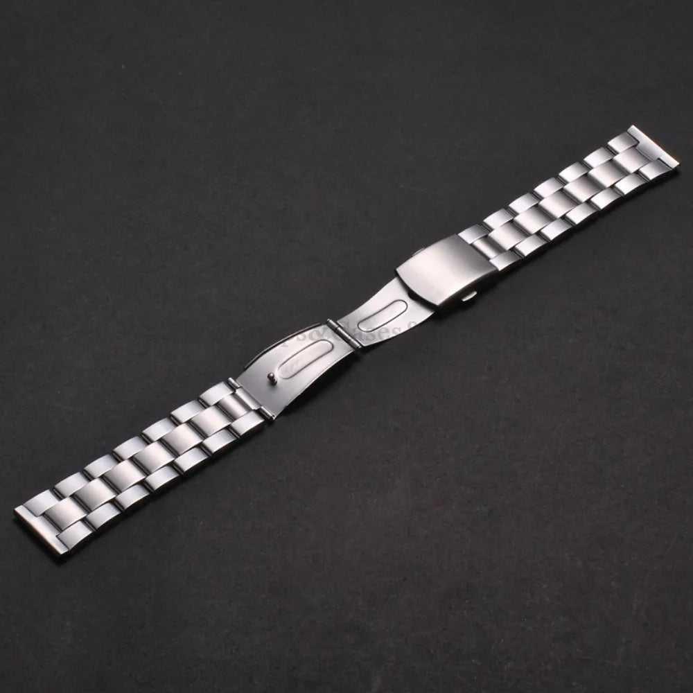 Stainless Steel Watch Strap Folding Buckle Silver Gold Women Men Bracelet 18mm 20mm 22mm for Huawei Watch Gt3/Gt4 46mm Wristband
