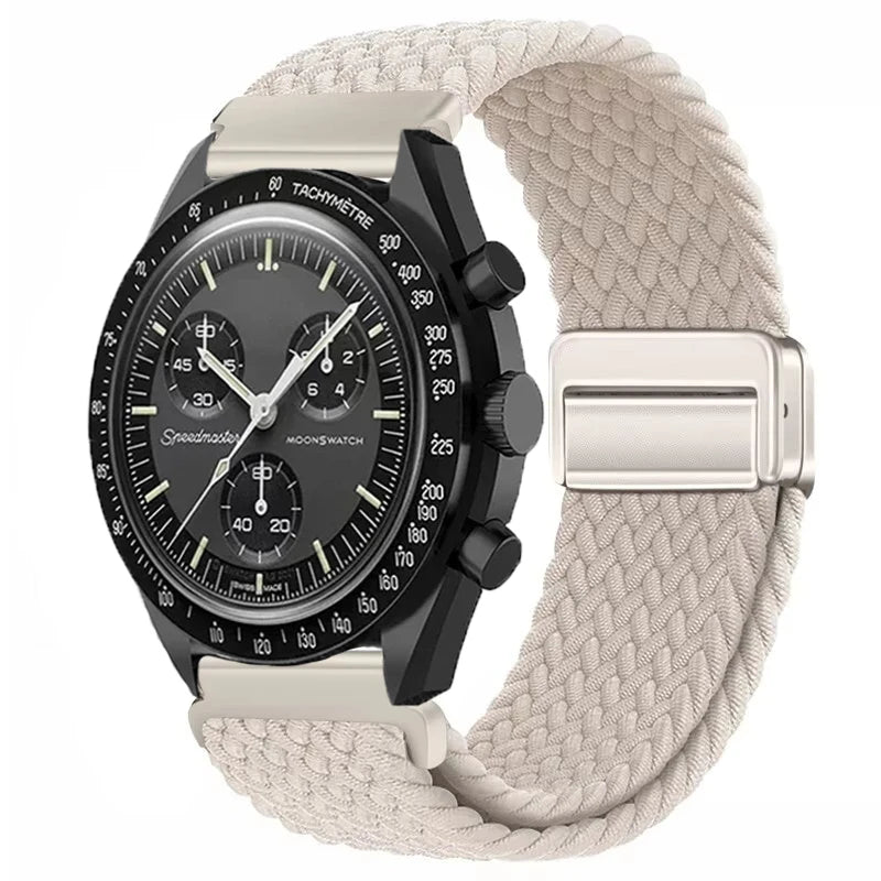 Nylon Loop Strap For Omega X Joint MoonSwatch Magnetic Weave Bracelet 20mm For Amazfit Active 2 GTR 42mm Samsung Gear S2 Classic