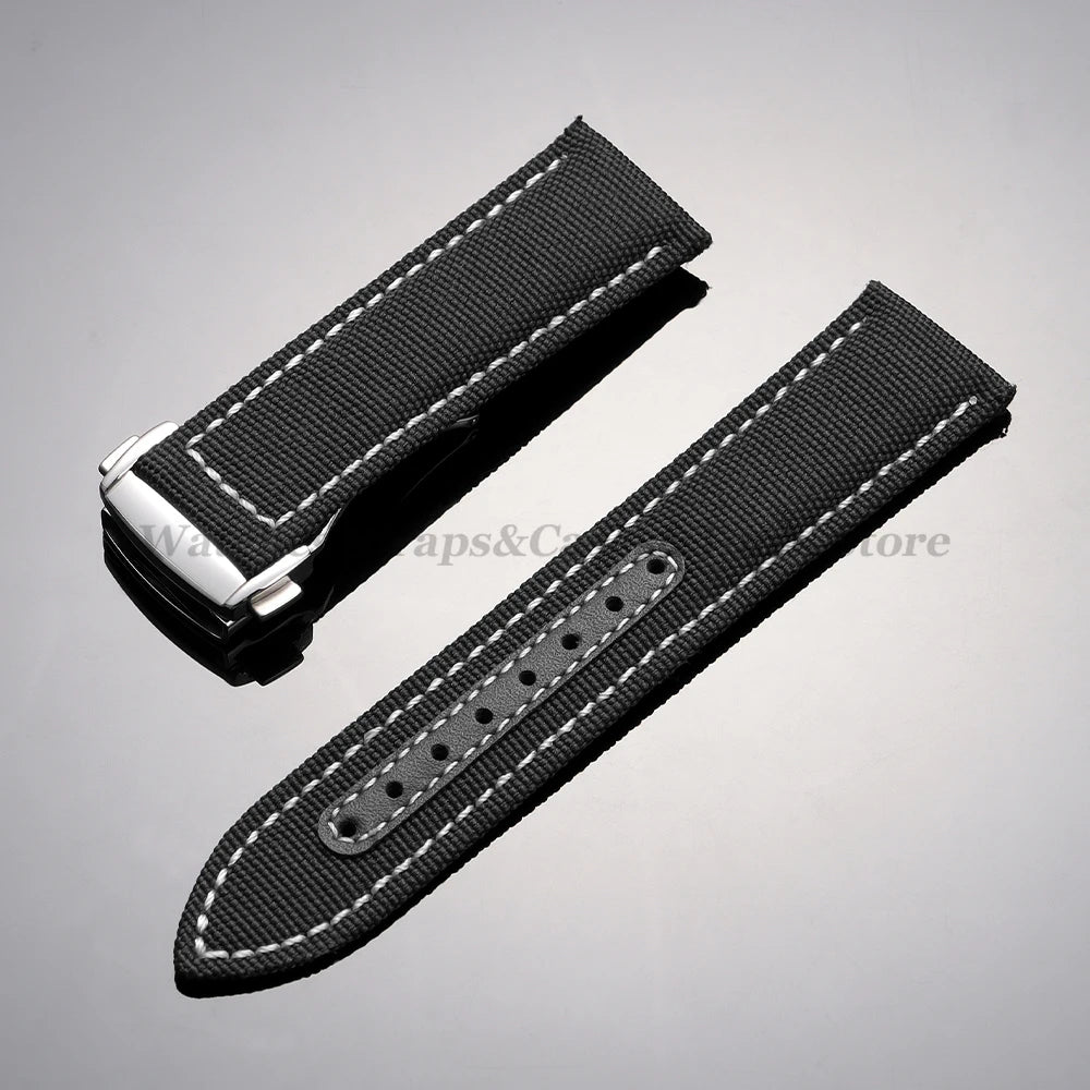 20mm 22mm Nylon Canvas Watch Band For Omega Seamaster 300 Watch Strap Folding Buckle Men Women Sport Waterproof Leather Bracelet
