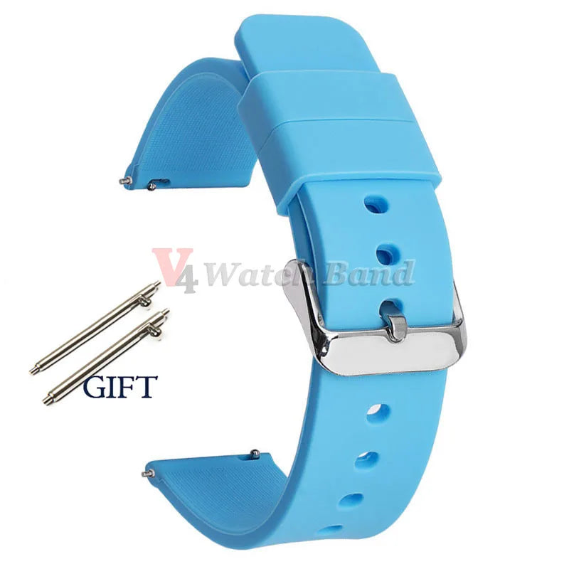Universal Watch Straps 20mm 22mm 24mm 14mm 16mm 18mm Quick Release Silicone Band for Samsung for Huawei Women&Men Accessories