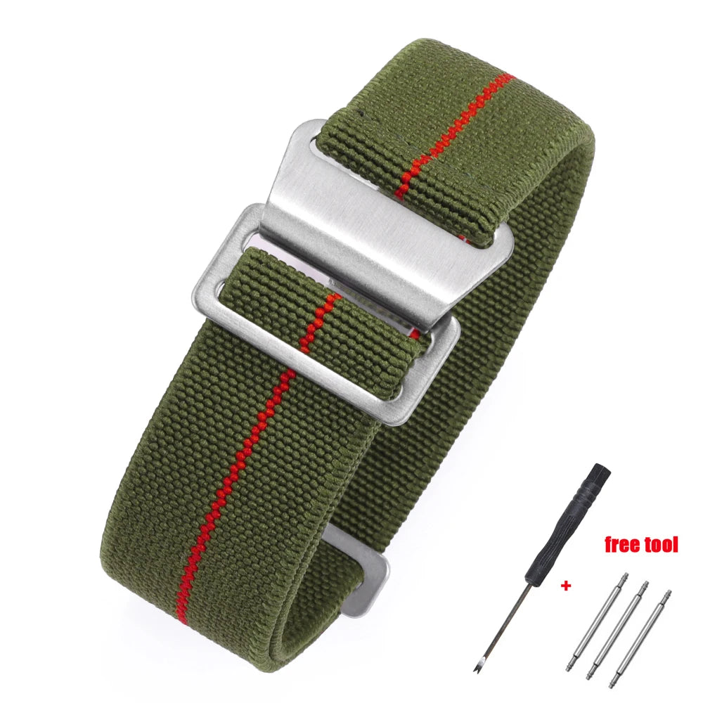 Elastic Nylon Band for Seiko for Rolex for Water Ghost for Tudor for Omega Watchband Sport Bracelet  20mm 22mm Parachute Strap
