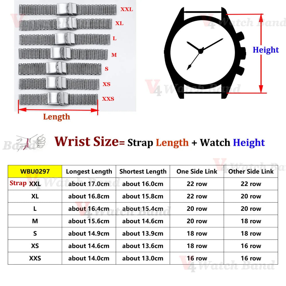 Luxury Shark Mesh Stainless Steel Watch Band for Seiko 20mm 22mm Belt  Milanese Strap for Samsung for Casio for Citizen Bracelet