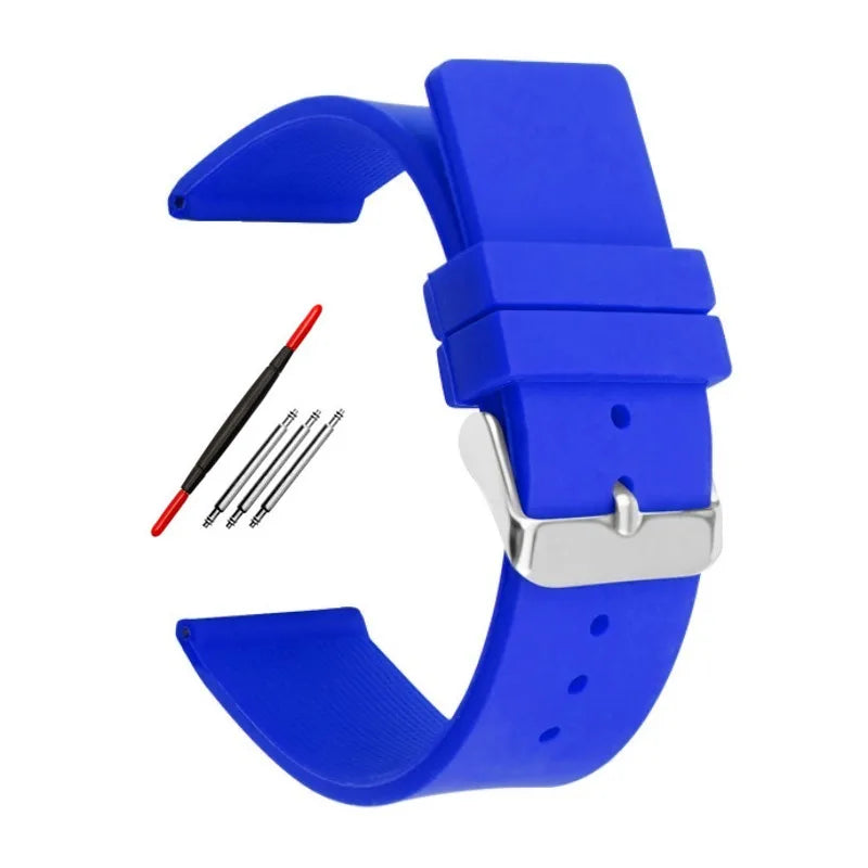 12 14mm 16mm 18mm 20mm 22mm 24mm Silicone Watch Strap Men Women Replace Bracelet Soft Rubber for Seiko for Huawei Watch Gt2/3/4