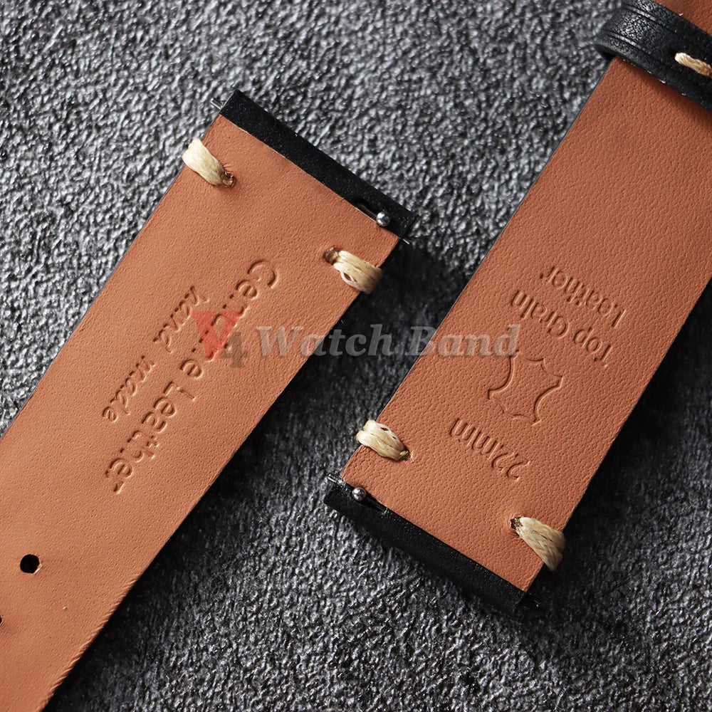 Cowhide Leather Watch Strap 18mm 19mm 20mm 21mm 22mm for Samsung Galaxy Watch 8/7/6/5/4 Vintage Brown Quick Release Bracelets