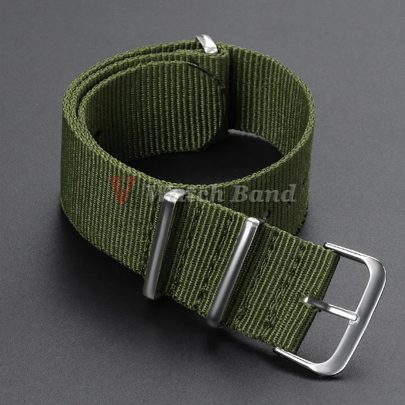 18 20 22mm Strap Nylon Watch Band Military Striped Watchband Replacement Women Men Army Casual Sport Wrist Bracelet