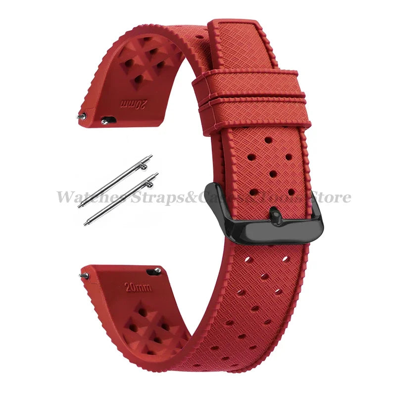 Tropic Silicone Watch Strap 18/20mm 22mm for Seiko for Fossil for Oris Wrist Band Quick Release Soft Rubber Bracelet Replacement