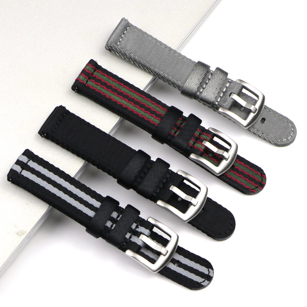 Premium Smooth Nylon Watch Strap 20mm 22mm Woven Nylon Seatbelt Watchband Quick Release Replacement Wristband for Seiko Watch