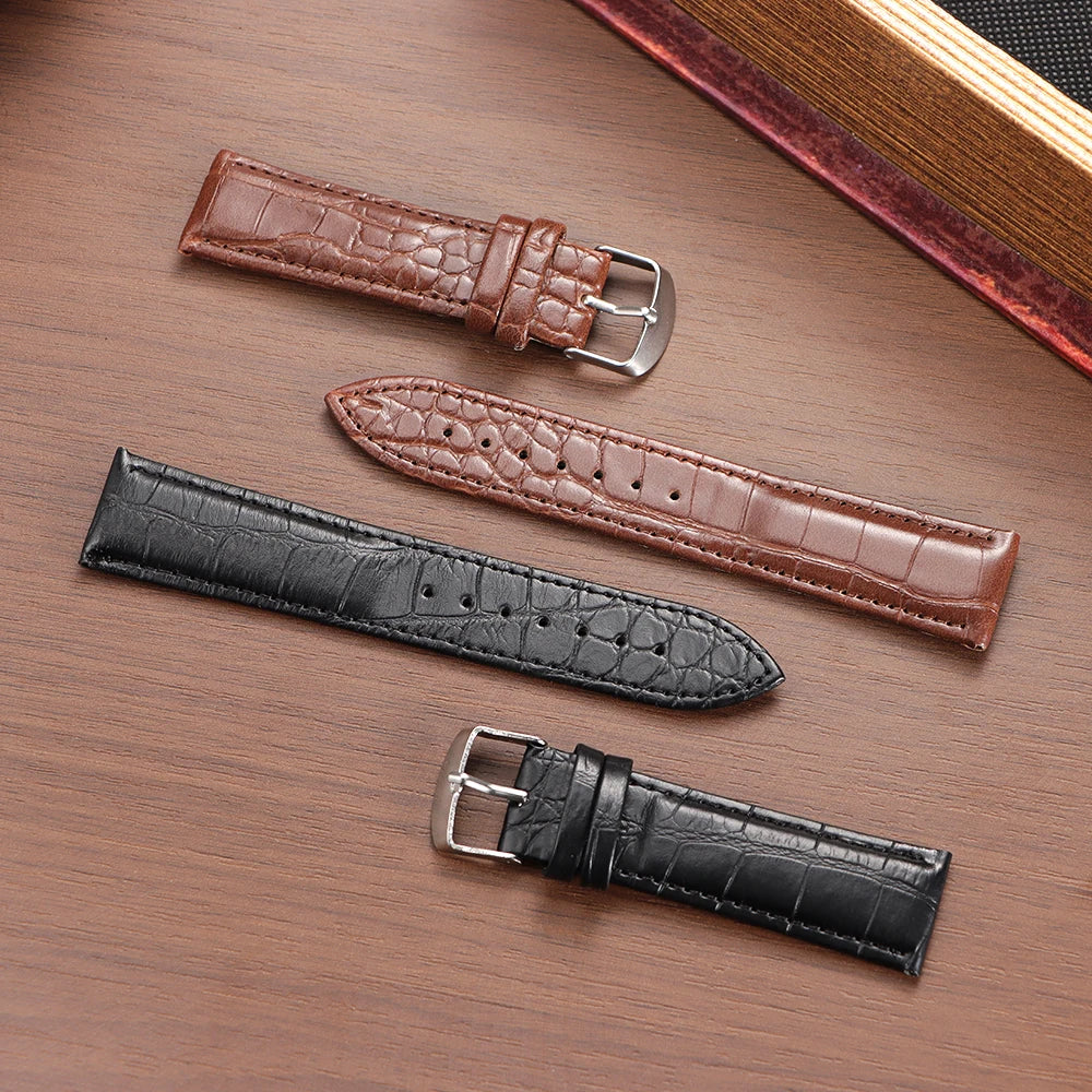 12mm 14mm 16mm 18mm 20mm 22mm Universal Replacement Watch Strap Leather Watchband for Smartwatch Men Women Watchband Accessories