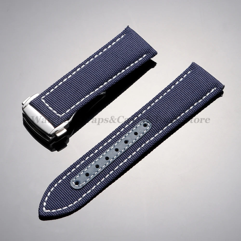 20mm 22mm Nylon Canvas Watch Band For Omega Seamaster 300 Watch Strap Folding Buckle Men Women Sport Waterproof Leather Bracelet