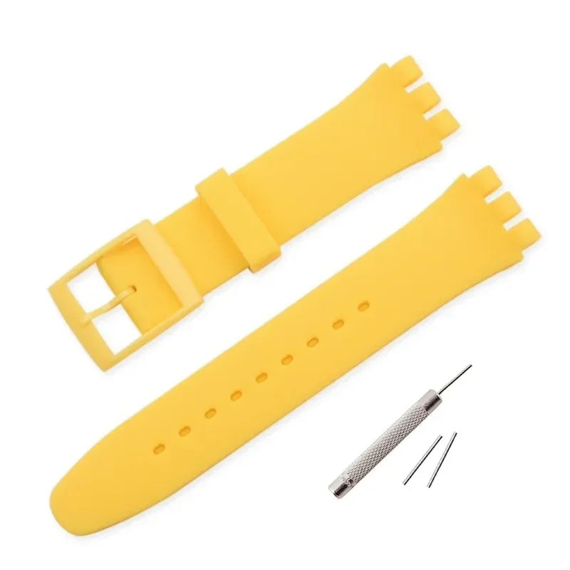 Rubber Strap for Swatch Colorful Sports  Band Replacement Wrist Bracelet 16mm 17mm 19mm 20mm Silicone WatchAccessories