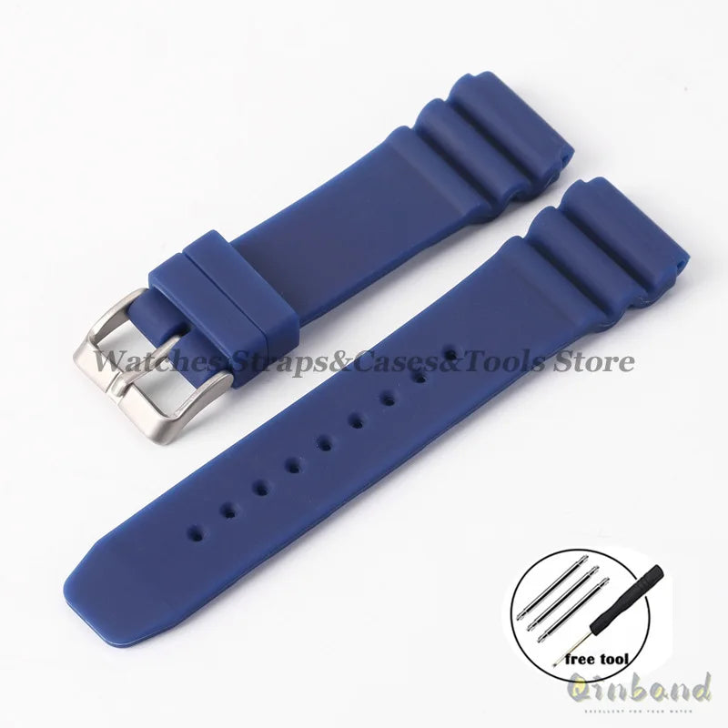 Soft Silicone Watch Band 22mm for Seiko for Rolex Waterproof Camouflage Rubber Watch Strap Bracelet Sport Watch Replacement Belt